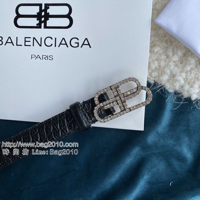 Balenciaga女士皮帶 巴黎世家BB經典logo扣腰帶 巴黎世家小牛皮皮帶  jjp1140